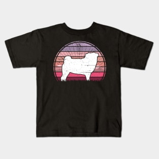 Pug Pink Sunset Kids T-Shirt